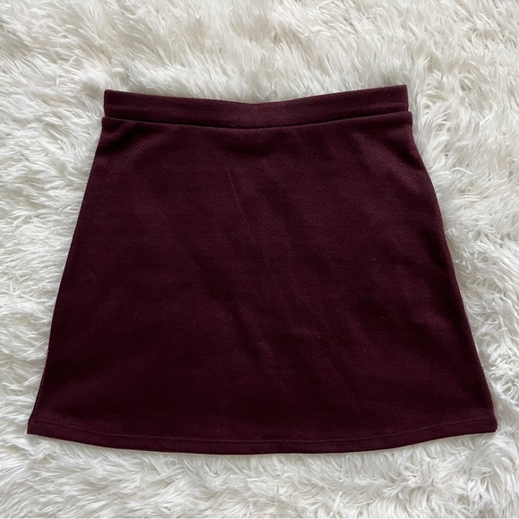 Full Tilt Burgundy High-Waist A-Line Skater Mini Skirt with Pockets Size Small - Picture 6 of 14